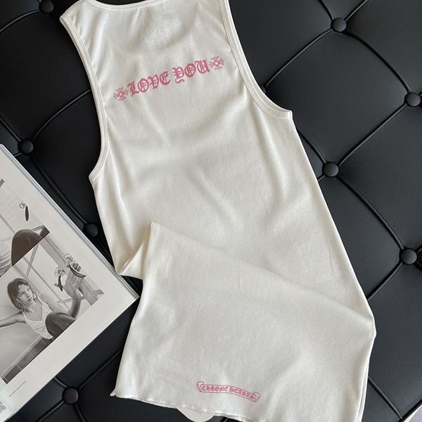 【クロムハーツ】リブクロス スクロール コピーTank Top キャミソール Kuj39327
